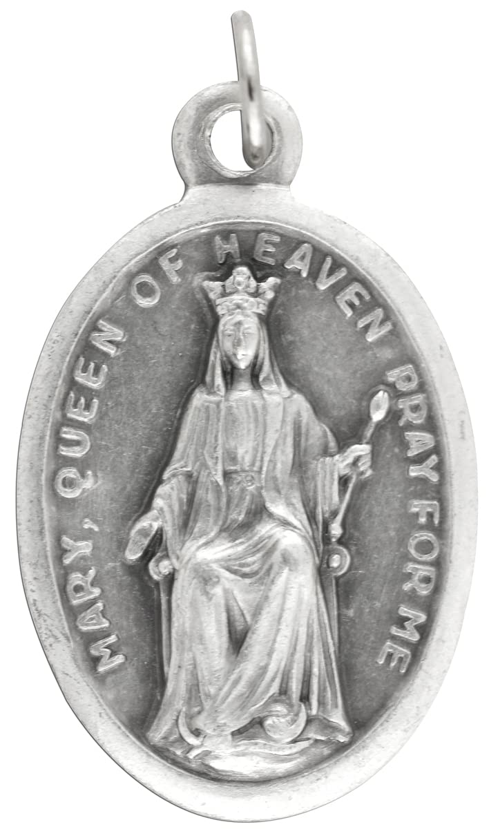 10pcs Our Lady Queen of Heaven Catholic Medal - Religious Jewelry for Prayer, Devotion & Gifts (Baptism, First Communion, Confirmation)