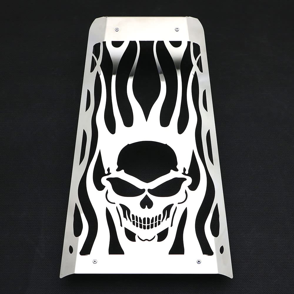 Chrome Skull Motorcycle Radiator Grill Cover for Honda Fury VT1300 (2010-2016) - Heavy Duty Steel Protection Guard - Silver Finish | Custom Bike Accessory for Cruiser & Chopper Riders