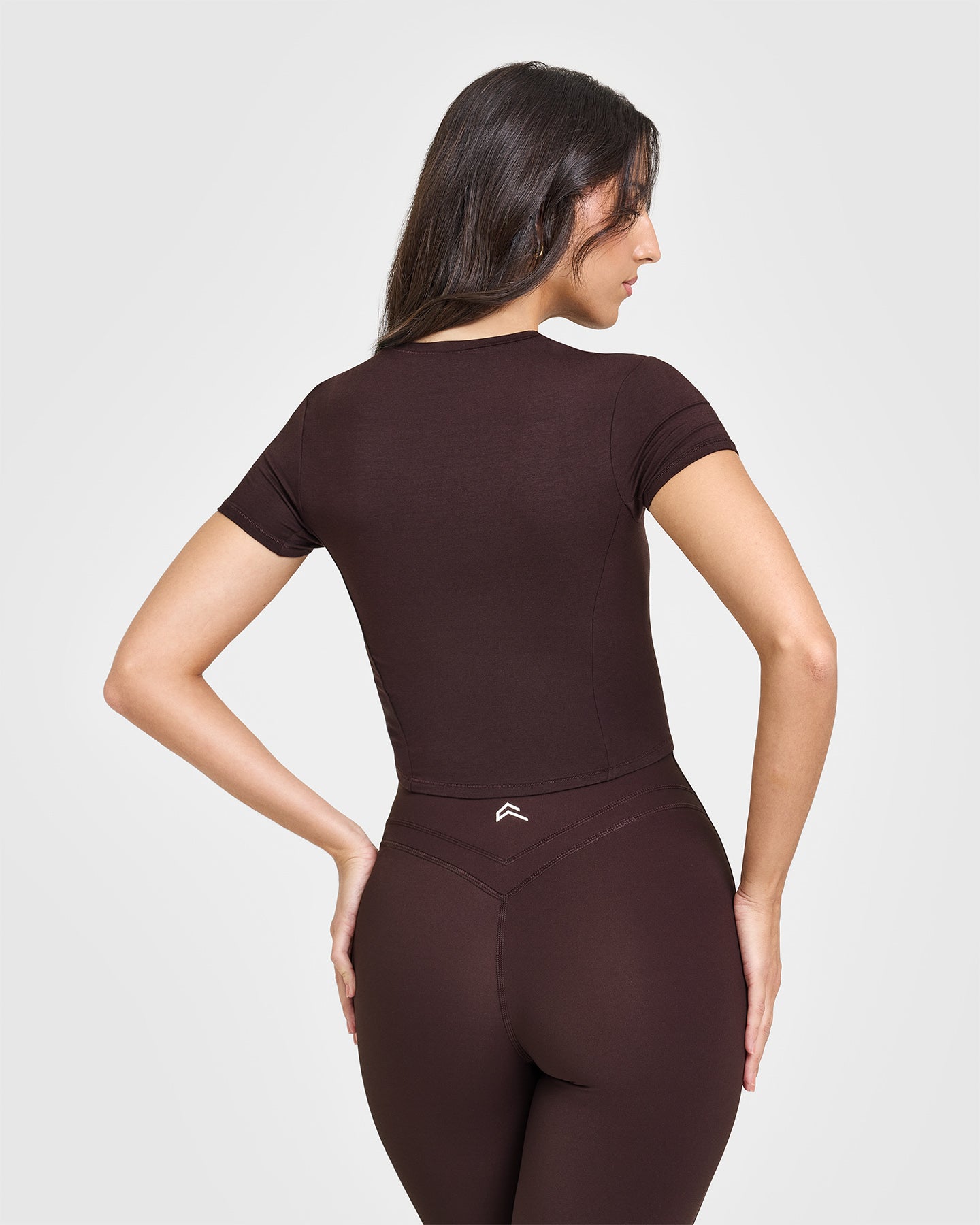 Mellow™ Soft Mid Short Sleeve T-Shirt for Women | Comfortable Casual Plum Brown Top | Perfect for Everyday Wear, Outings & Relaxing