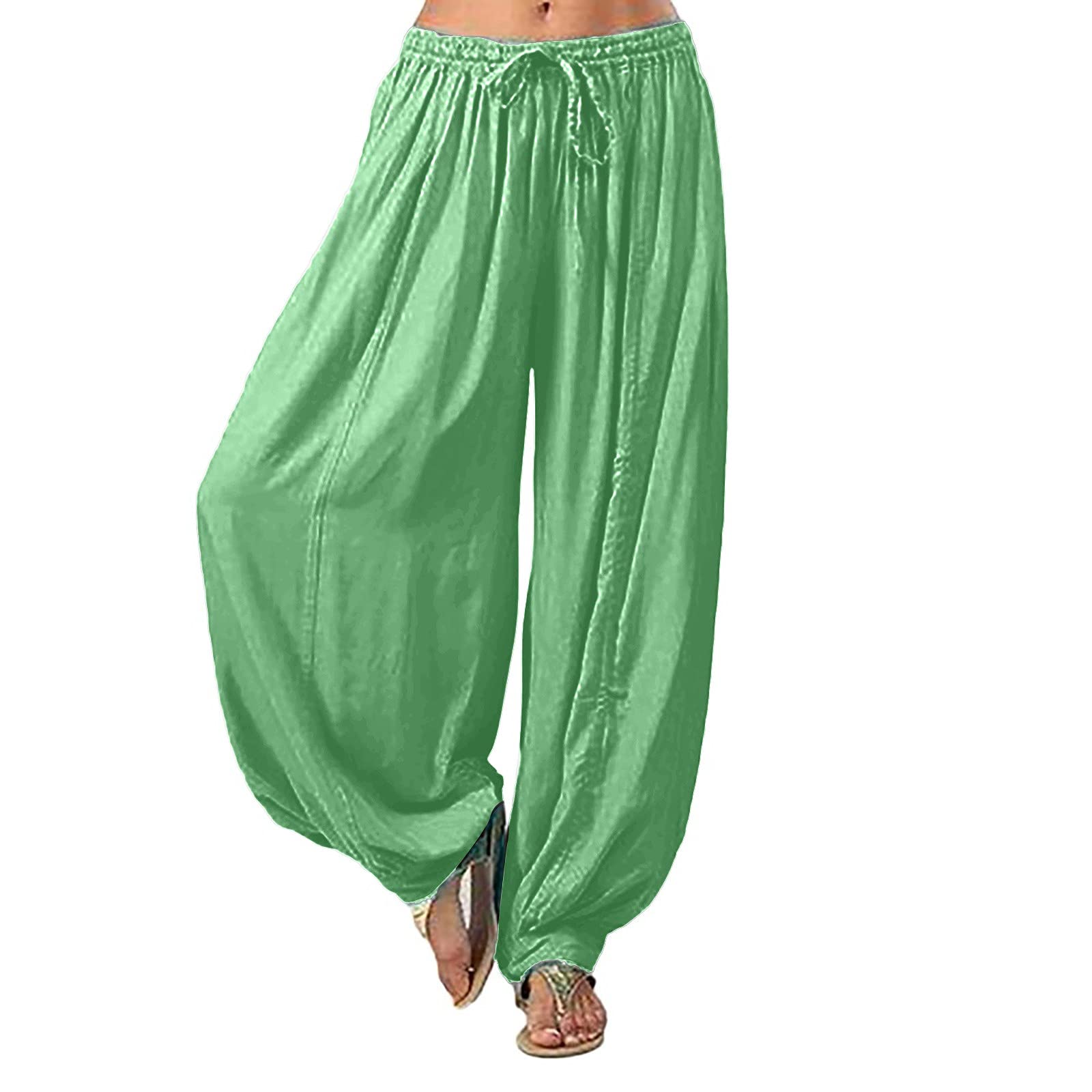 **Plus Size Women's Wide Leg Harem Yoga Pants - High Waisted Casual Loose Flowy Pants for Lounge, Travel & Workout**