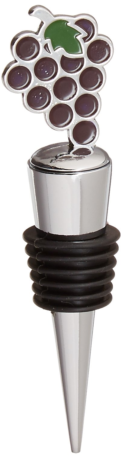 Kate Aspen Vineyard Select Wine Bottle Stopper - Elegant Enamel & Chrome Design for Wine Lovers - Perfect for Dinner Parties, Gifts & Home Bar Accessories