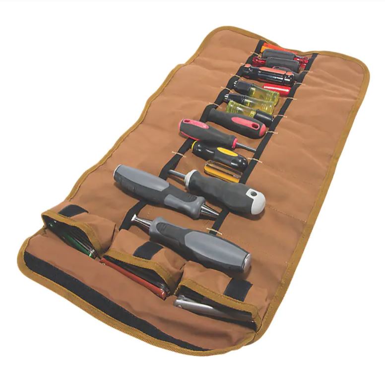 18-Pocket Utility Roll Organizer - Durable Multi-Pocket Tool Belt for DIY, Camping, Hiking & Outdoor Activities - Perfect for Tools, Fishing Gear & Camping Essentials