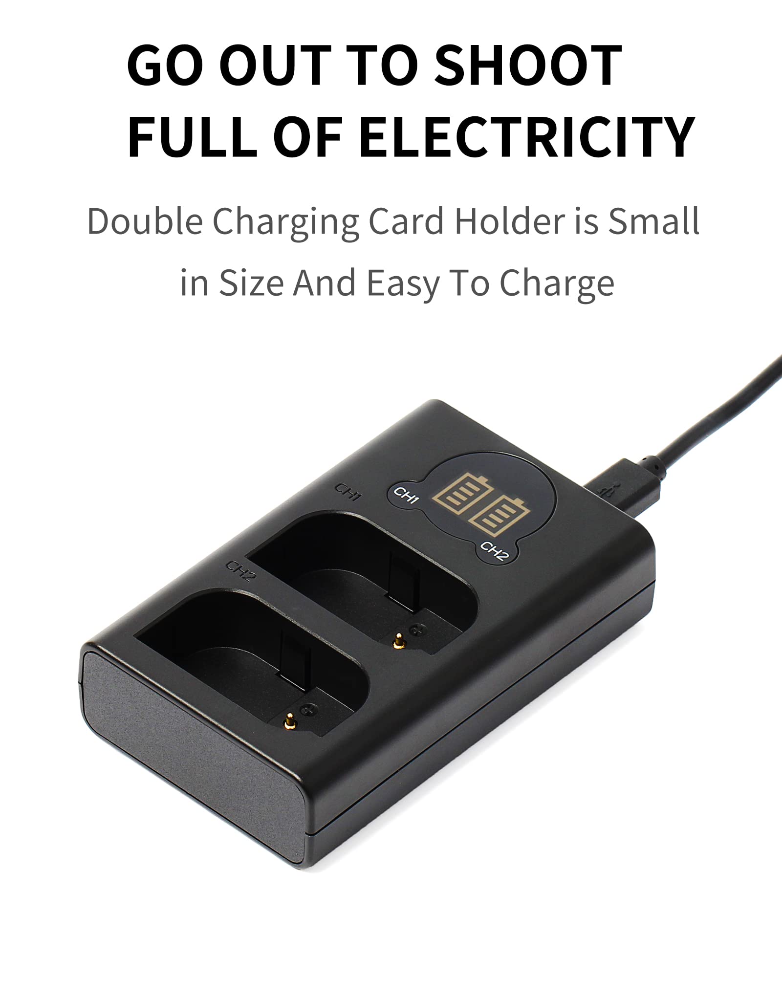 ZITAY DMW-BLK22 LCD Display USB-C Battery Charger for Panasonic Lumix DC-S5/S5II/S5K/GK/GH5M2/GH6/S1II - Fast Charging, Travel & Photography Essential