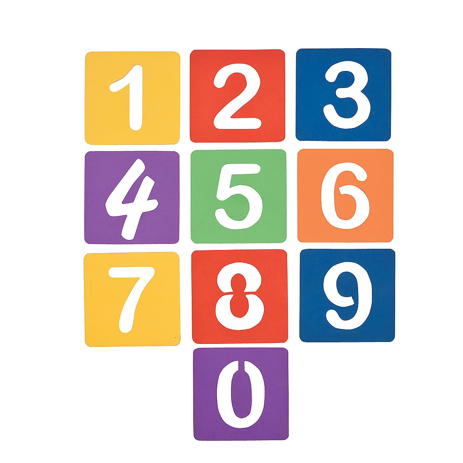 Fun Express Sidewalk Chalk Number Stencils - 10-Piece Educational Outdoor Play Set for Kids - Perfect for Driveway Art, Math Learning & Backyard Activities