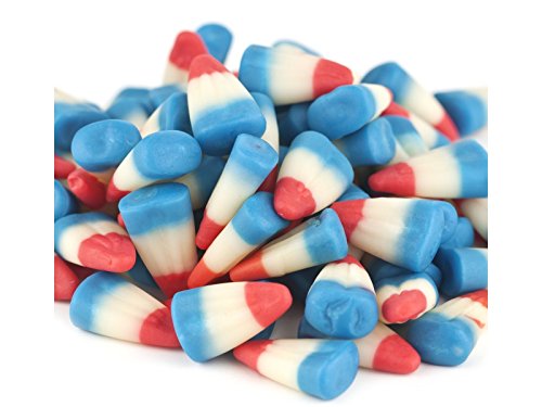 Red White & Blue Patriotic Candy Corn - 2 lbs Bulk Bag | Raspberry Lemonade Flavored Independence Day Candy for Parties, Holidays & Festive Celebrations
