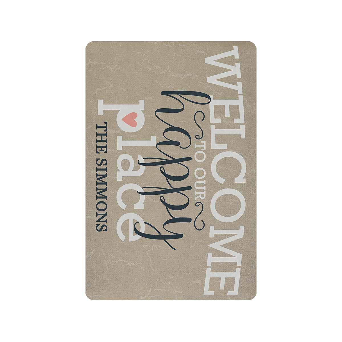 Custom Personalized Welcome Door Mats for Home - MyPupSocks Text Name Design 