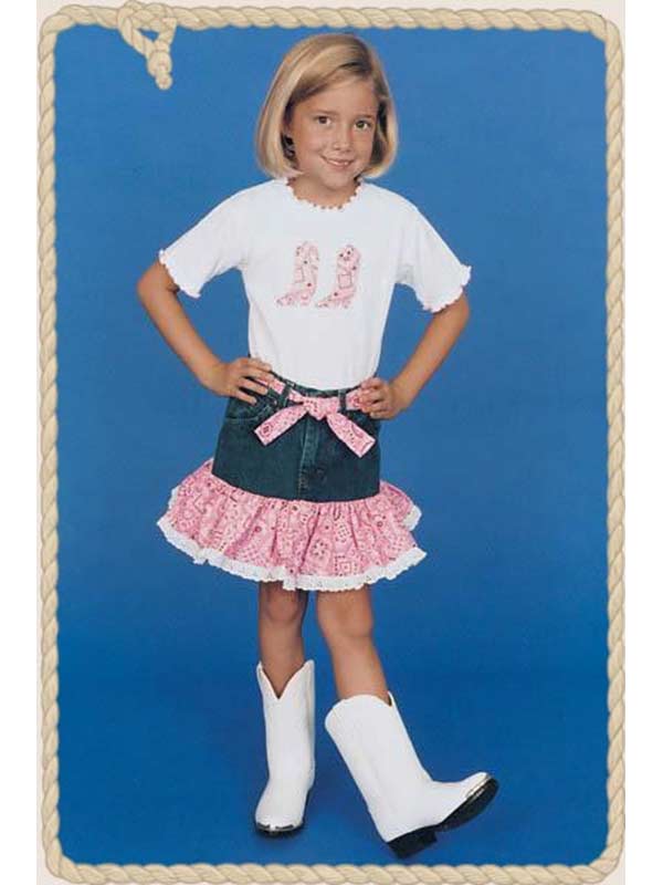 Kiddie Korral Style15 Kids Cowgirl Denim 2-Piece Outfit with Pink Bandana - Western Wear for Girls, Perfect for Rodeo, Halloween & Cowgirl Parties