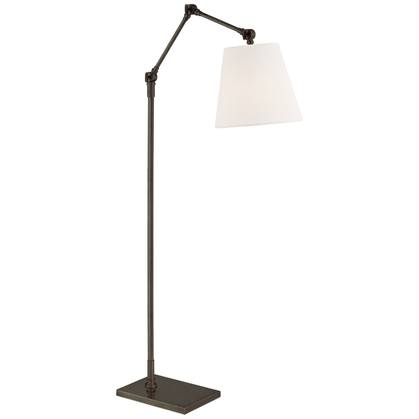 Graves Adjustable Floor Lamp with Articulating Arm - Modern LED Reading Light for Living Room, Bedroom, or Office - Perfect for Reading, Working, and Relaxing
