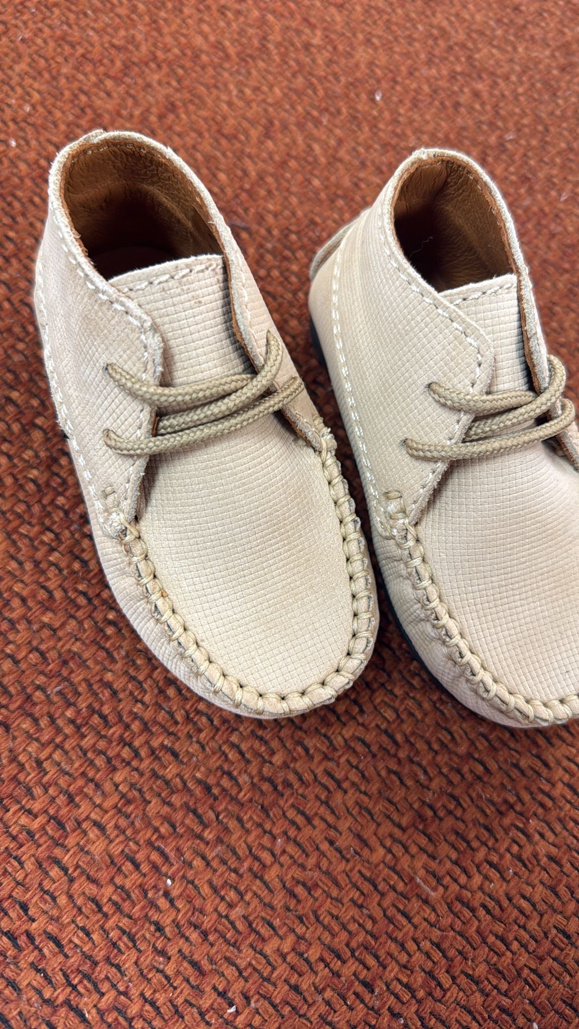Soft Taupe Textured Baby Moccasin Booties - Cozy & Stylish First Walkers for Newborns & Infants - Perfect for Indoor Play, Photo Shoots & Special Occasions