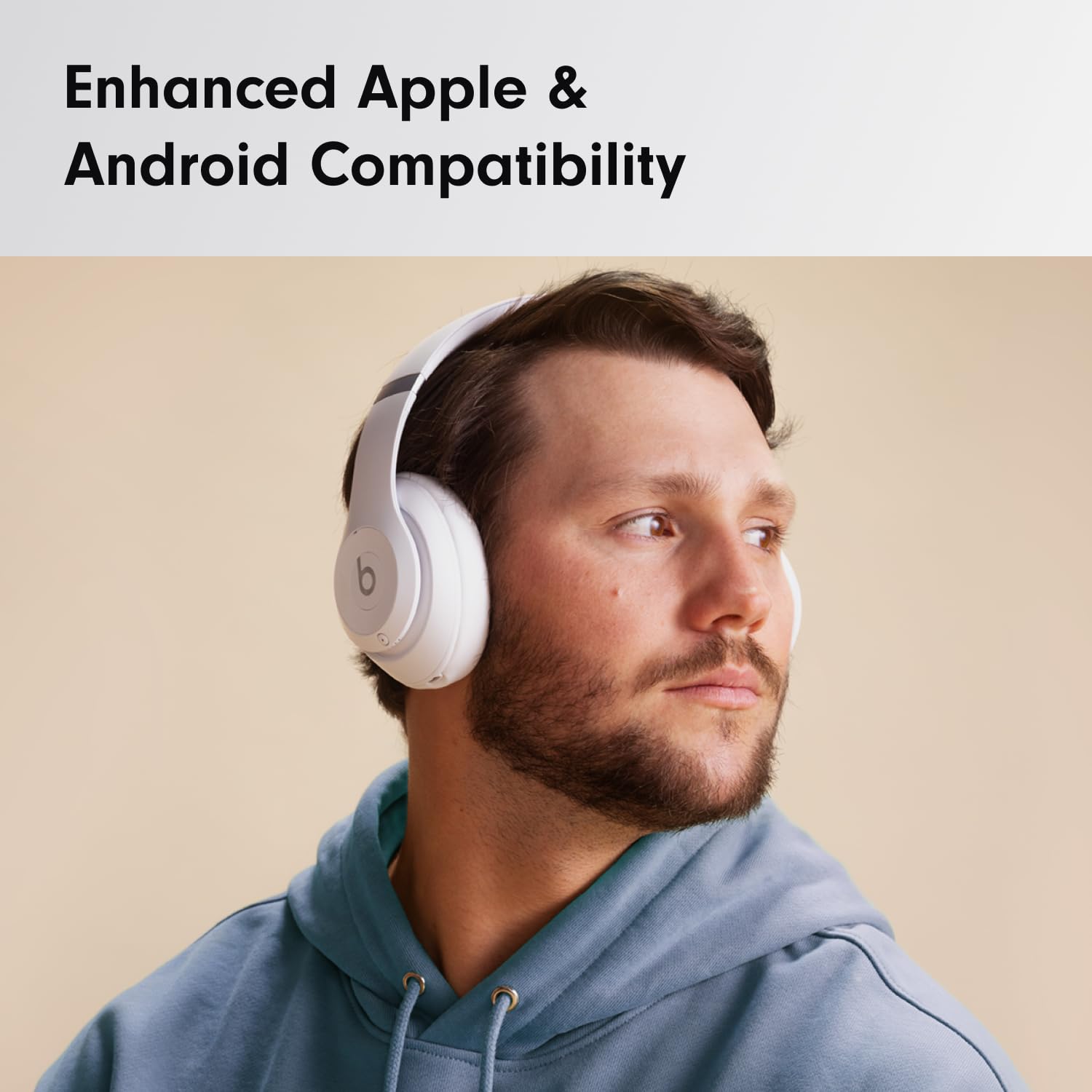 Beats Studio Pro Wireless Bluetooth Noise Cancelling Headphones with Personalized Spatial Audio | USB-C Lossless Sound | 40H Battery Life | Compatible with Apple & Android Devices | Matte White | Perfect for Travel, Workouts & Home Entertainment