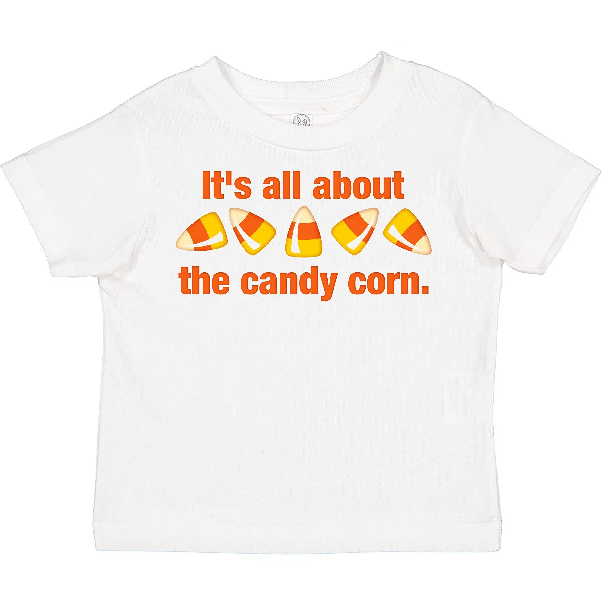 Inktastic All About The Candy Corn Toddler T-Shirt - Cute Halloween Costume Top for Babies & Toddlers - Perfect for Trick-or-Treating, Halloween Parties & Family Photos