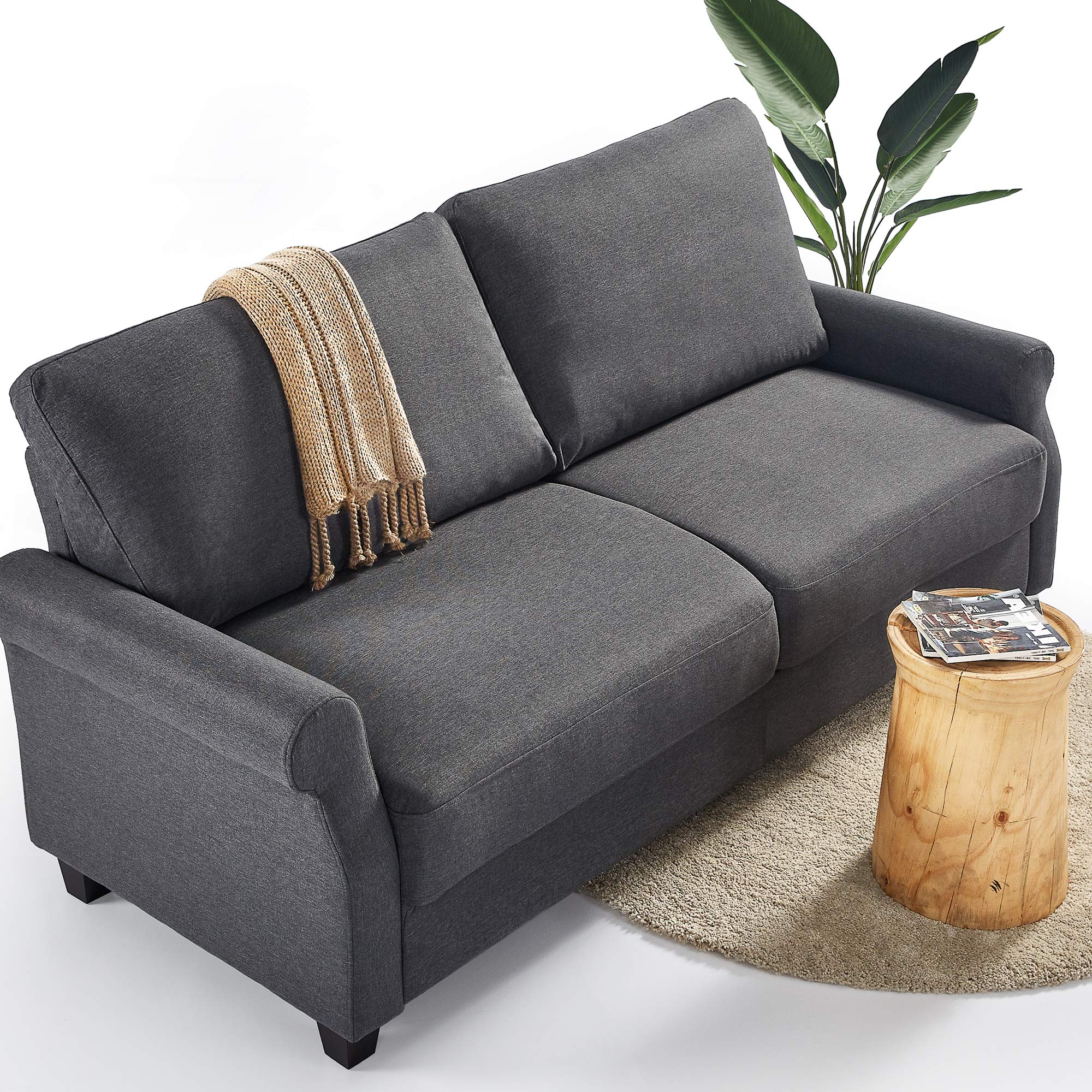 ZINUS Josh Sofa Couch - Dark Grey Modern Sectional Sofa with Tool-Free Assembly for Living Room, Apartment & Small Spaces