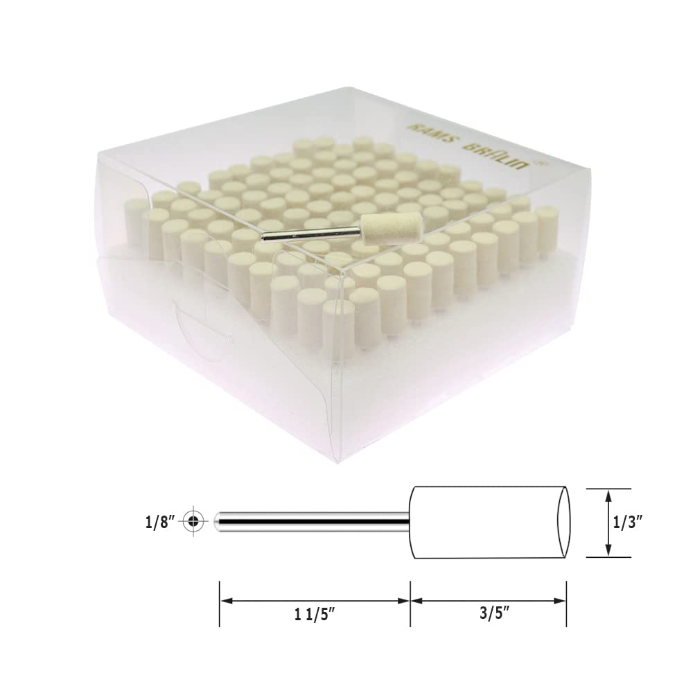 100-Piece Wool Felt Polishing Bobs with 1/8
