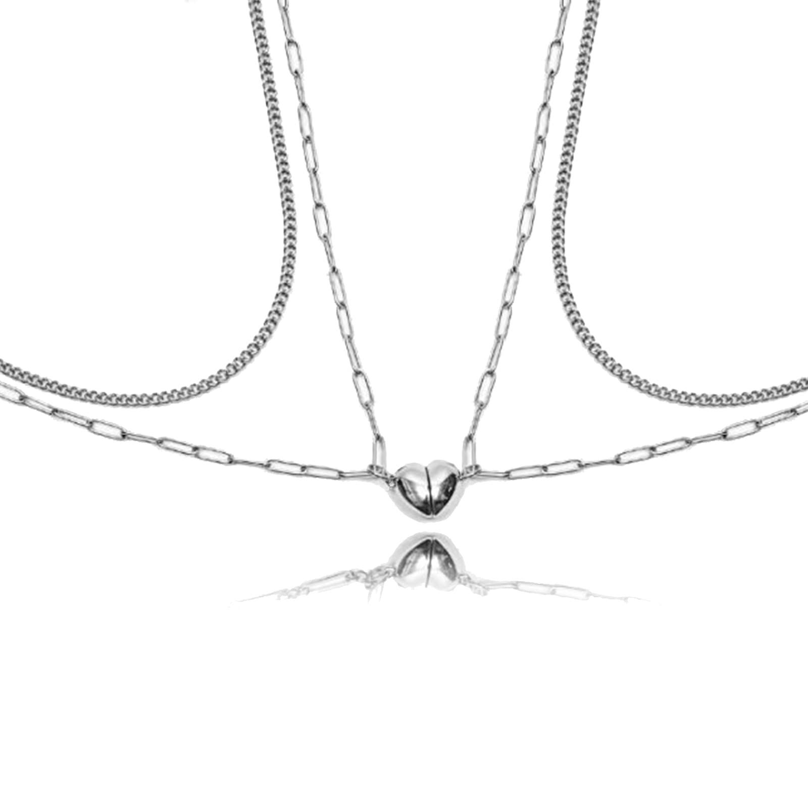 Magnetic Couple Necklace - Half Heart Pendant for Him & Her | Romantic Gift