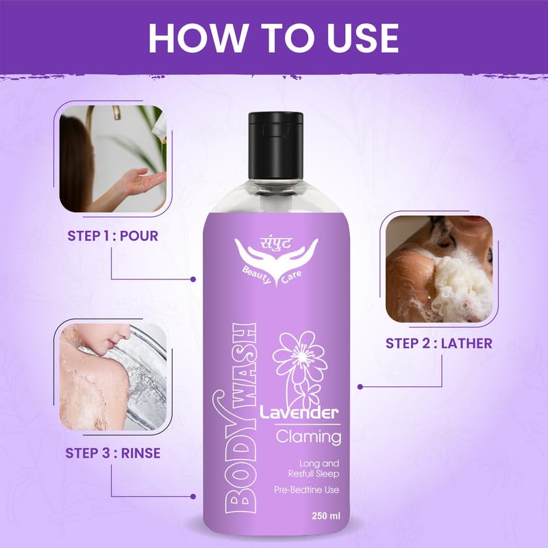 Lavender Calming Body Wash for Relaxation & Better Sleep - Soothes Skin & Promotes Restful Nights - Perfect for Evening Showers & Stress Relief