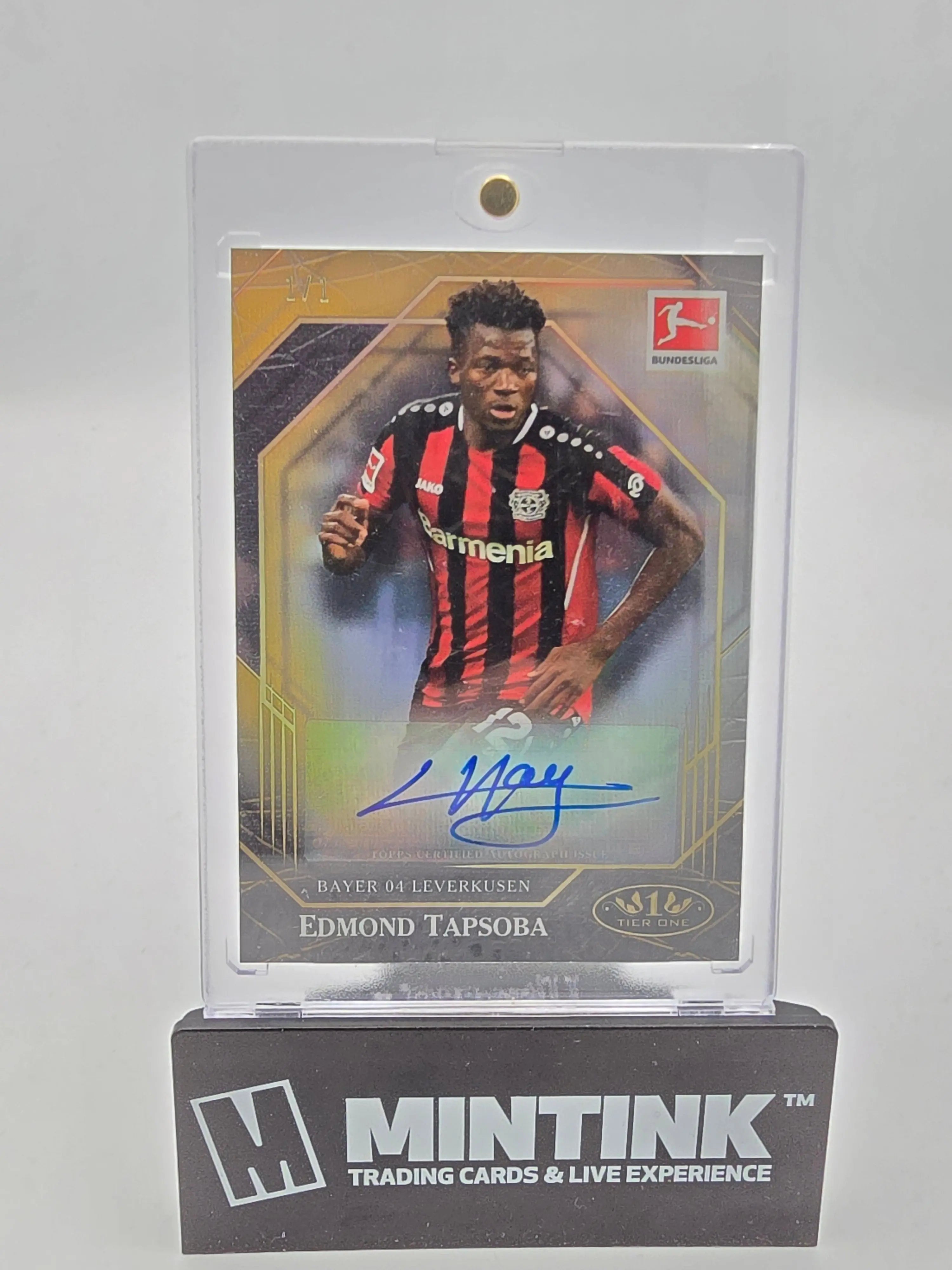 2021-22 Topps Tier One Bundesliga Edmond Tapsoba Ball Magnet Auto 1/1 Soccer Trading Card - Perfect for Collectors, Investors & Soccer Fans Display