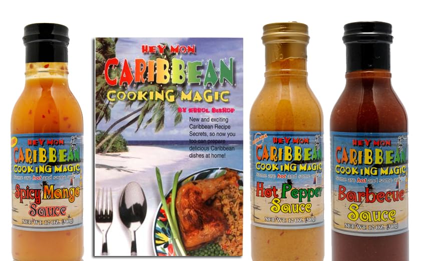 Hey Mon Caribbean Cooking Magic LLC Spicy Mango Sauce - Hot & Mild Flavors | Perfect for Grilling, BBQ & Tropical Dishes