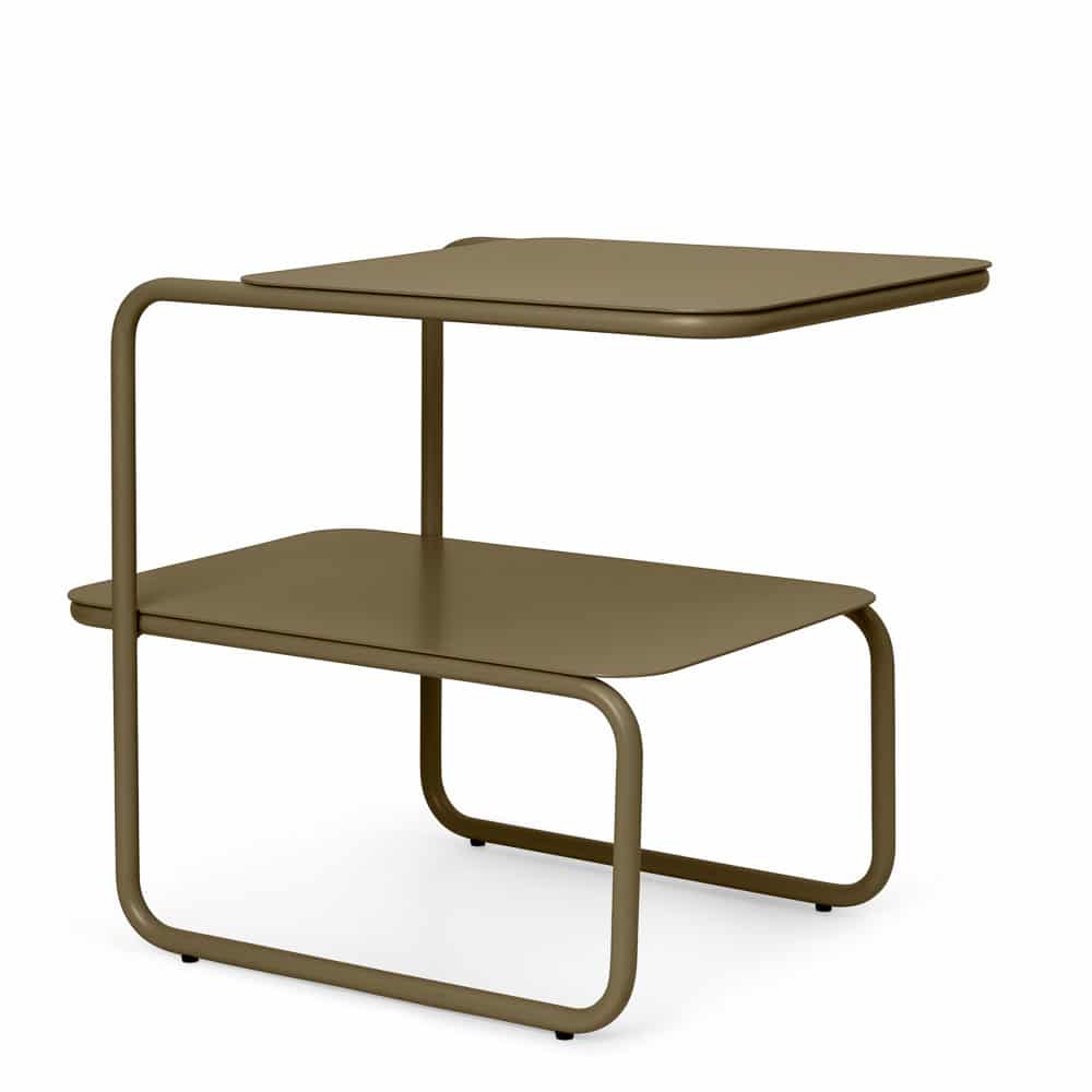FERM LIVING Level Side Table - Modern Olive Green End Table for Living Room, Bedroom & Office - Small Accent Table with Minimalist Design