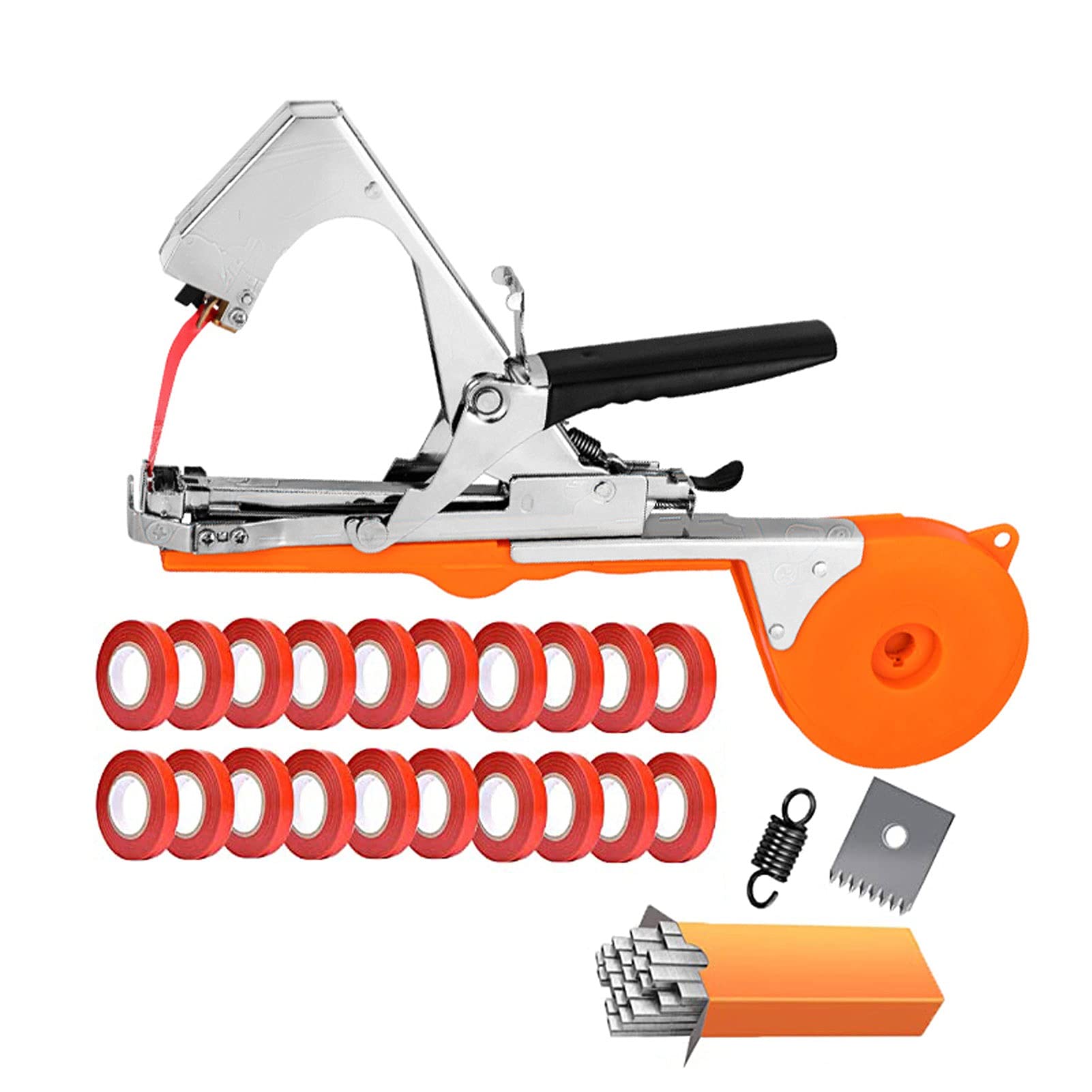 **Koncy Plant Tying Machine - Vineyard & Garden Tying Tool, Handheld Agricultural Tapener for Vine Support, Binding & Training (Orange) - Perfect for Vineyards, Gardens & Greenhouses**
