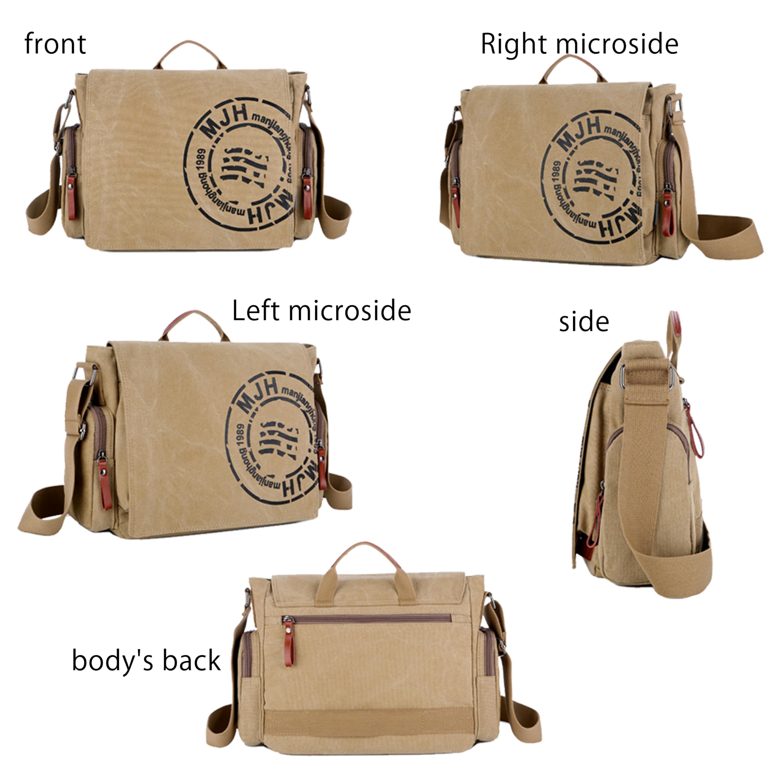 Stylish Canvas Messenger Bag for Men - Durable Travel Shoulder Bag with 13.5
