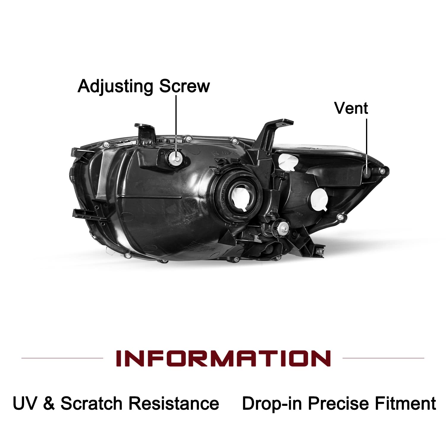JSBOYAT Headlight Assembly Replacement for 2008-2010 Toyota Highlander - Driver & Passenger Side - Perfect for Night Driving & Foggy Conditions