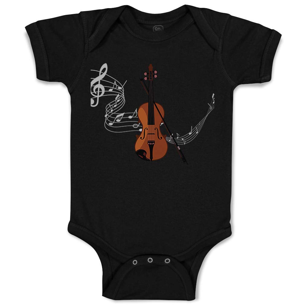 Custom Baby Bodysuit with Violin Music Print - Funny Cotton Onesie for Boys & Girls | Perfect for Music Lovers, Photo Shoots & Gift Giving
