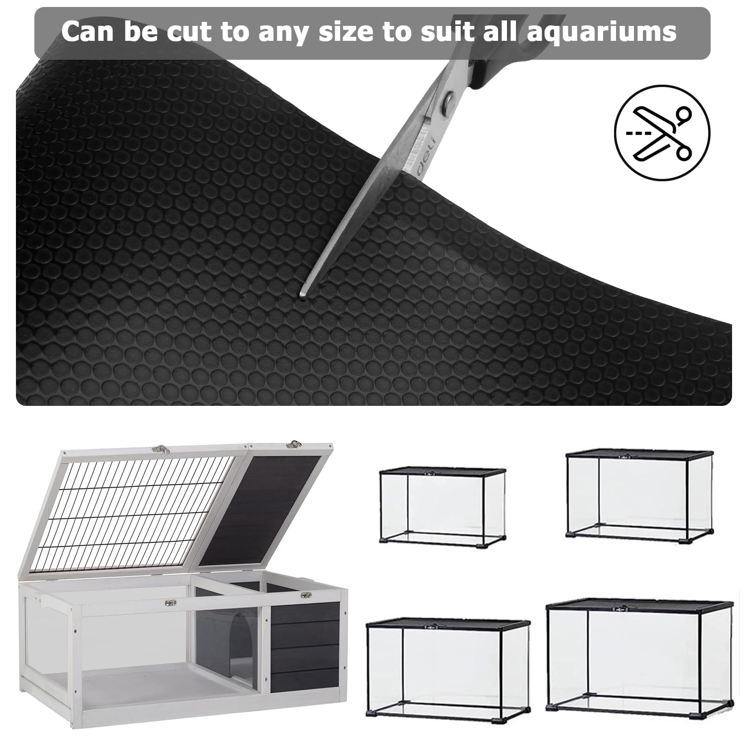 Premium Reptile Tank Accessories Set - Leopard Gecko & Bearded Dragon Terrarium Decor with Soft Pet Cushions & Black Carpet Substrate for Lizards, Iguanas, Snakes, Tortoises - Ideal for Reptile Habitat Setup & Tank Enrichment