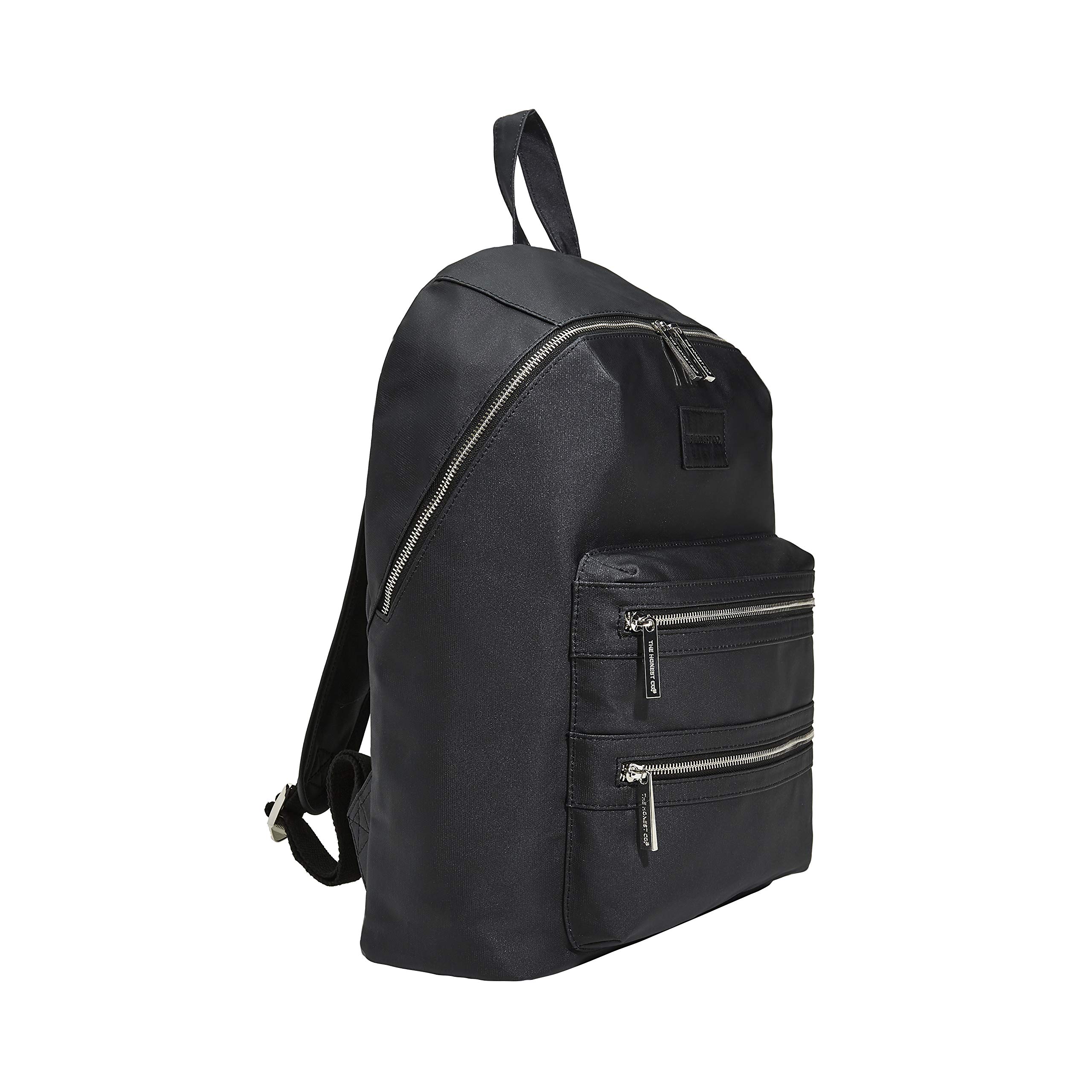 The Honest Company Coated Canvas City Backpack - Stylish Diaper Bag with Changing Pad | PVC-Free Lining & Silver Hardware | Perfect for Moms, Travel & Daily Use (16
