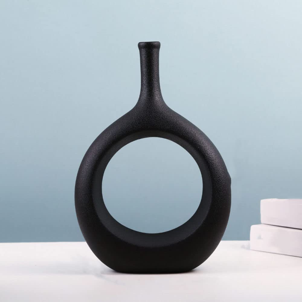 HUANSUN Ceramic Hollow Vase - Modern Nordic Flower Pot for Plants, Minimalist Art Planter for Office Desk, Living Room & Home Decor - Perfect for Succulents, Air Plants & Interior Design Accessories