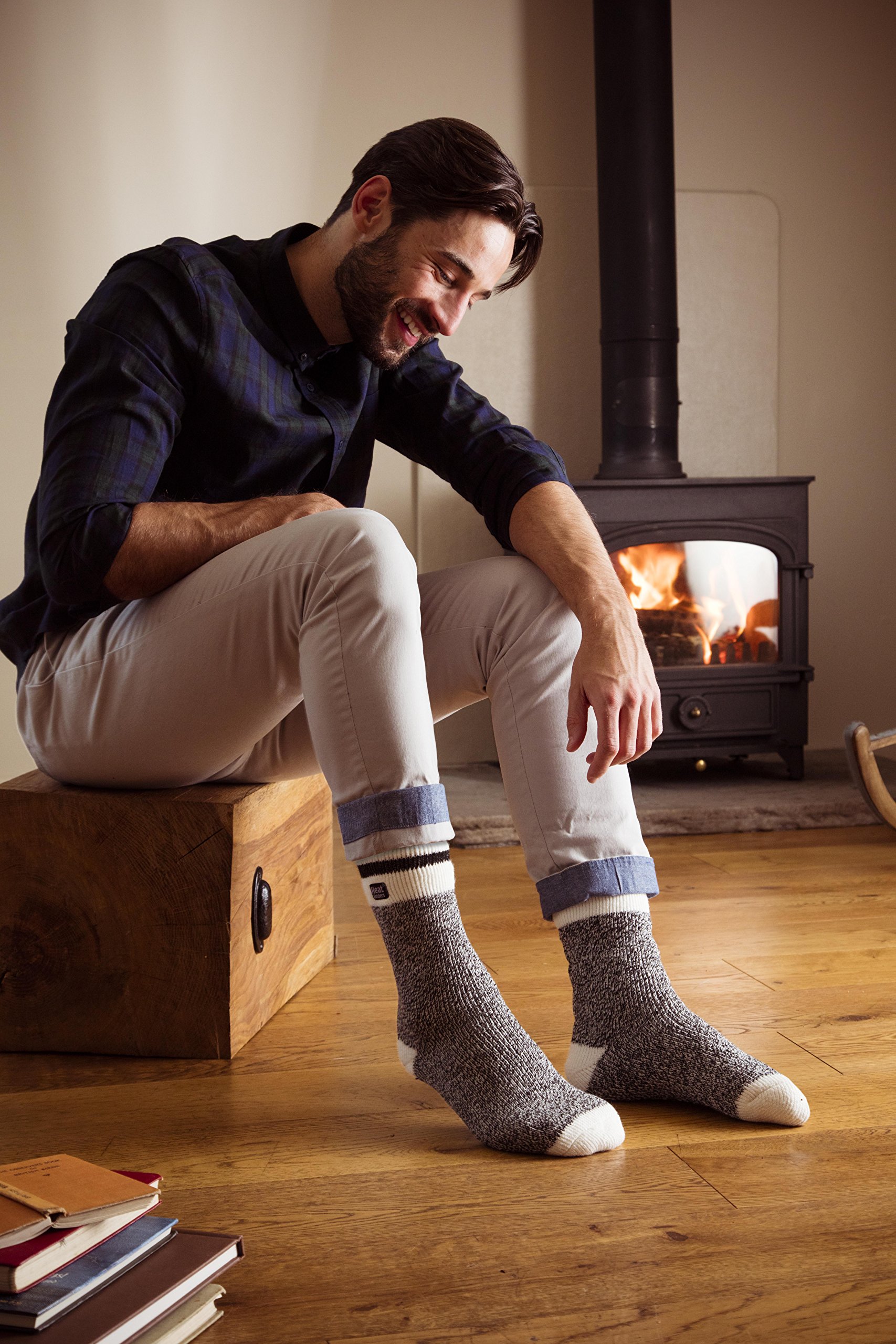 Heat Holders Men's Thick 2.3 TOG Winter Warm Original Twist Thermal Crew Socks - Ultra Warm Thermal Socks for Cold Weather, Outdoor Activities & Winter Sports