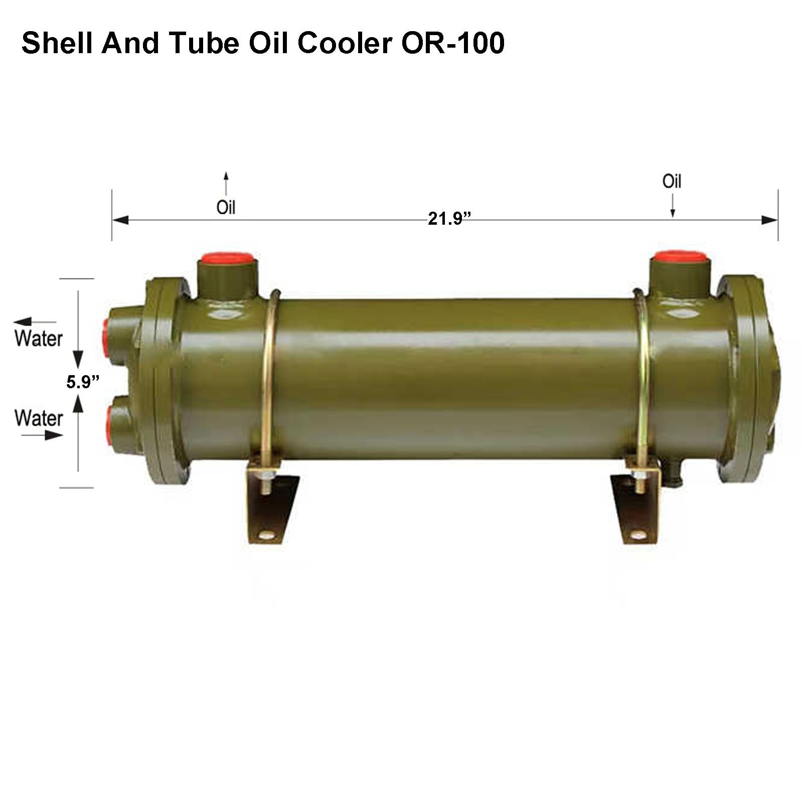 High-Performance Shell and Copper Tube Oil Cooler (OR-100) - 3/4