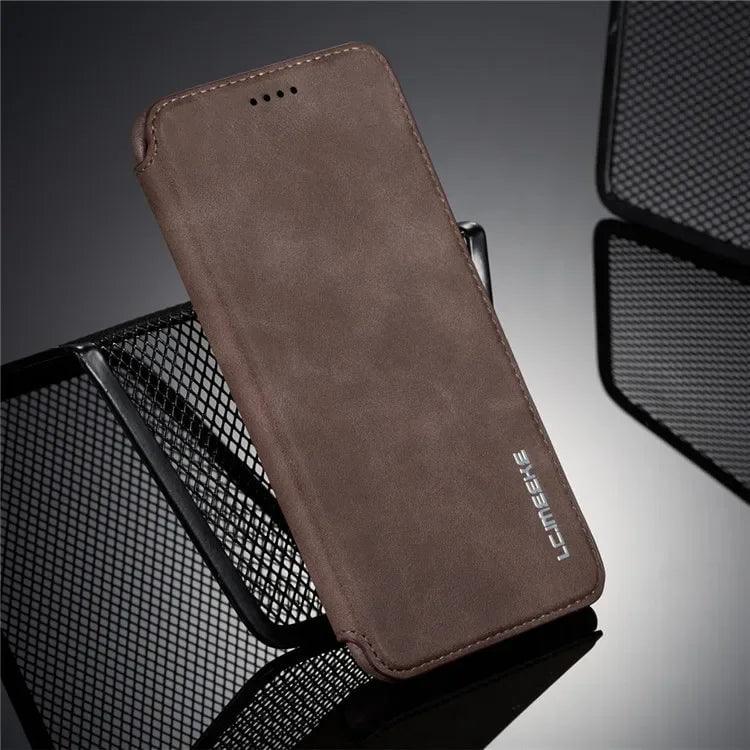 Samsung Galaxy S24 Leather Stand Cover Case - Premium Protective Phone Cover with Kickstand for Hands-Free Viewing - Perfect for Watching Videos, Video Calls, and More