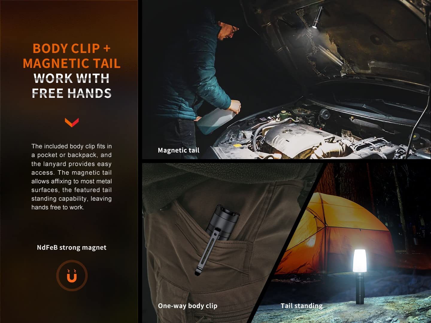 Fenix E35R EDC Flashlight - 3100 Lumens USB-C Rechargeable High Performance Flashlight with LumenTac Organizer | Perfect for Camping, Hiking, Emergency & Everyday Carry