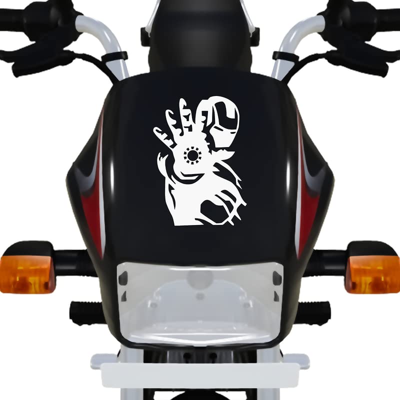 Dikoria Ironman Bike Sticker - Premium Vinyl Decal for Racing Bikes, Sports Bikes, Scooters (6x6 Inch) | White Color | Waterproof & UV Resistant - Perfect for Motorcycle Enthusiasts & Custom Bike Decoration