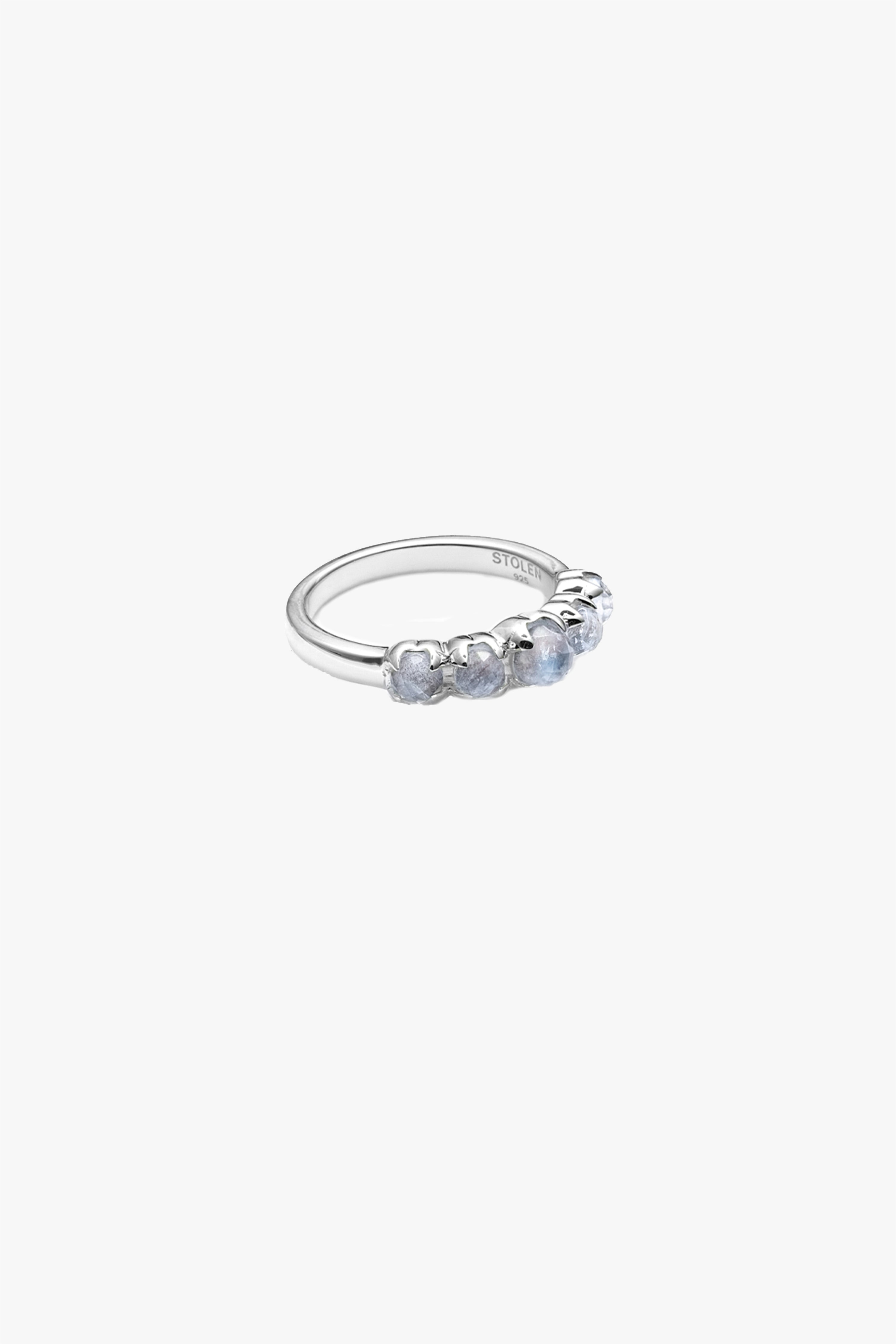Natural Halo Moonstone Cluster Ring for Women - Elegant Healing Crystal Jewelry for Meditation, Yoga & Spiritual Gifts
