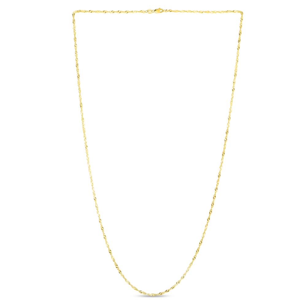 10K Gold 1.8mm Singapore Chain Necklace for Men & Women - Durable Fine Jewelry for Everyday Wear, Gifts & Special Occasions