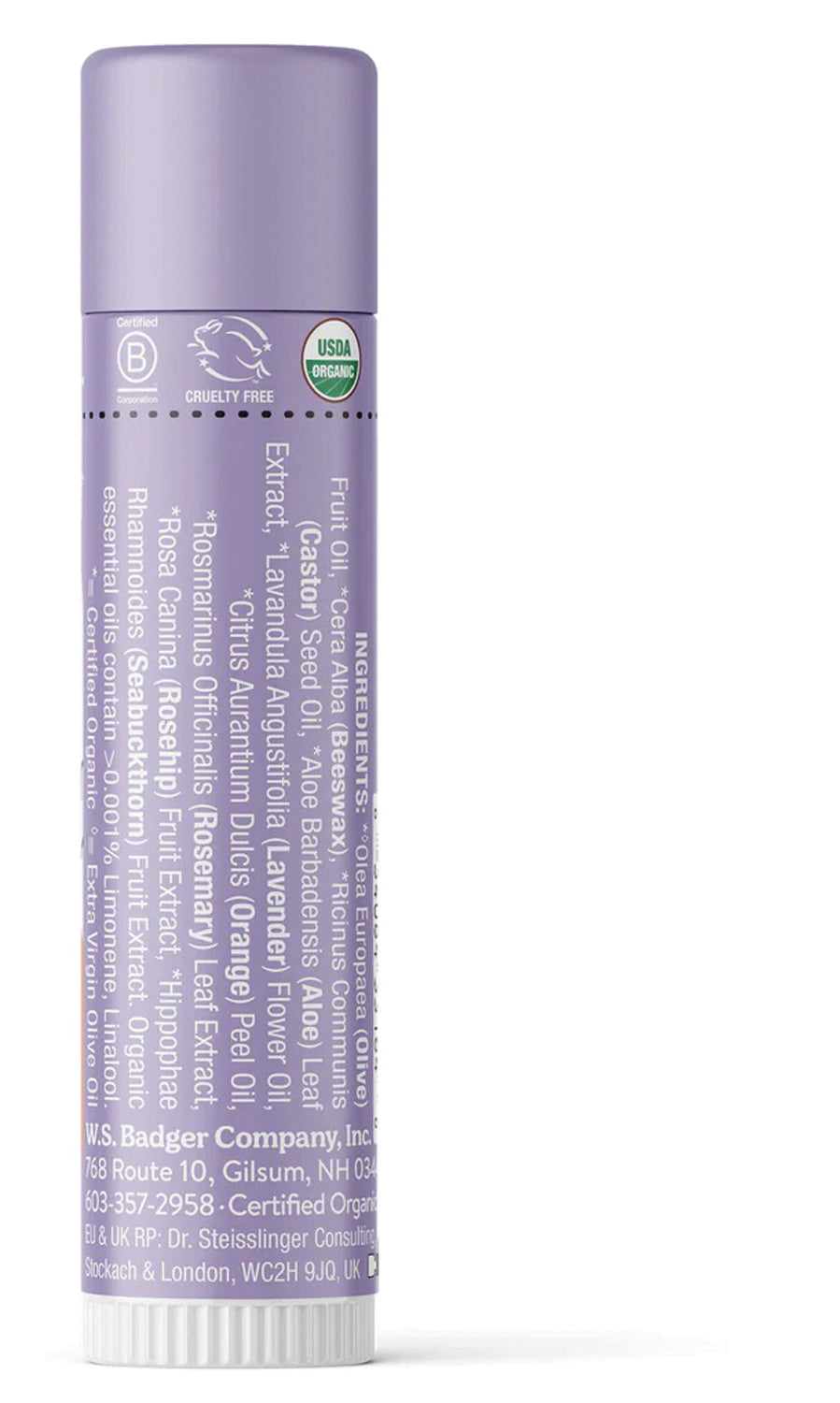 Organic Lavender Orange Lip Balm by Badger - Soothing & Moisturizing Lip Care, 0.15oz - Perfect for Dry Lips, Chapped Lips & Daily Hydration