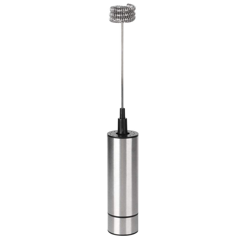 Electric Milk Frother Handheld - Stainless Steel Foam Maker for Coffee, Latte & Cappuccino - Battery Powered Mini Whisk & Blender - Perfect for Home, Office & Coffee Shops - Great for Making Frothy Drinks, Hot Chocolate & Desserts