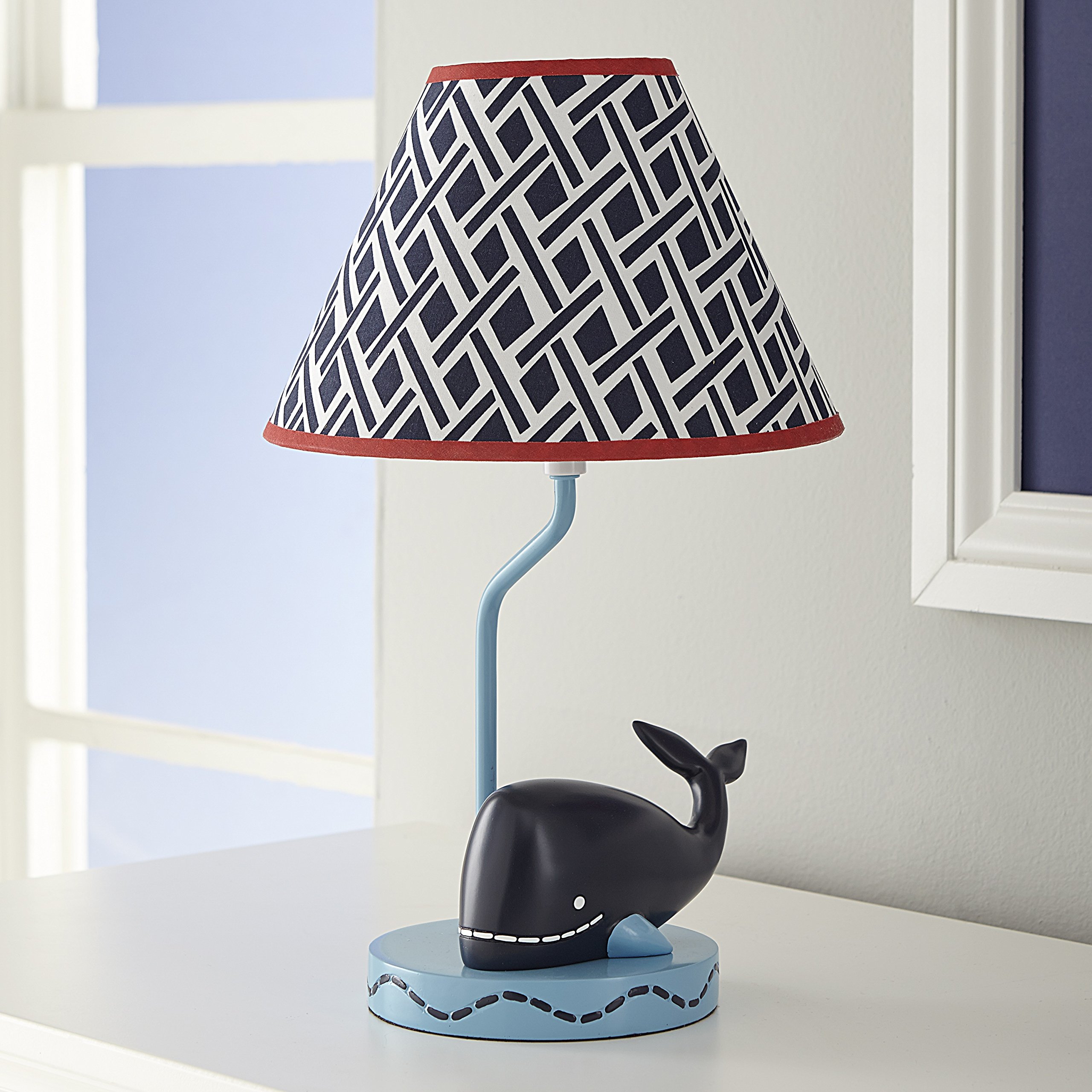 Nautica Whale of a Tale Lamp & Shade - Nautical Themed Night Light for Kids' Bedroom, Nursery Decor - Perfect for Bedtime Stories & Coastal Theme Rooms