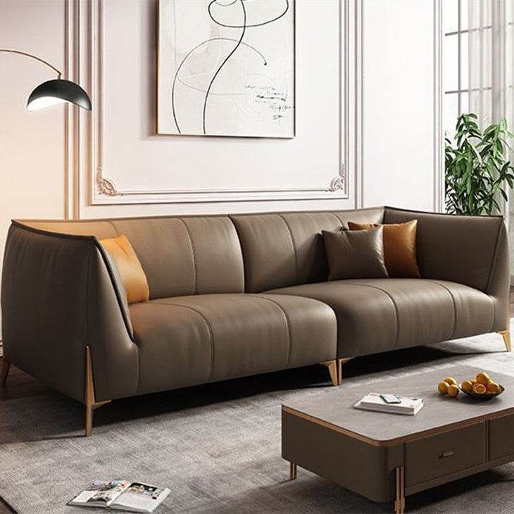 Stylish Maven Faux Leather Sofa - Modern PU Leather Couch for Living Room, Lounge & Office - Comfortable Sectional Sofa for Home Decor