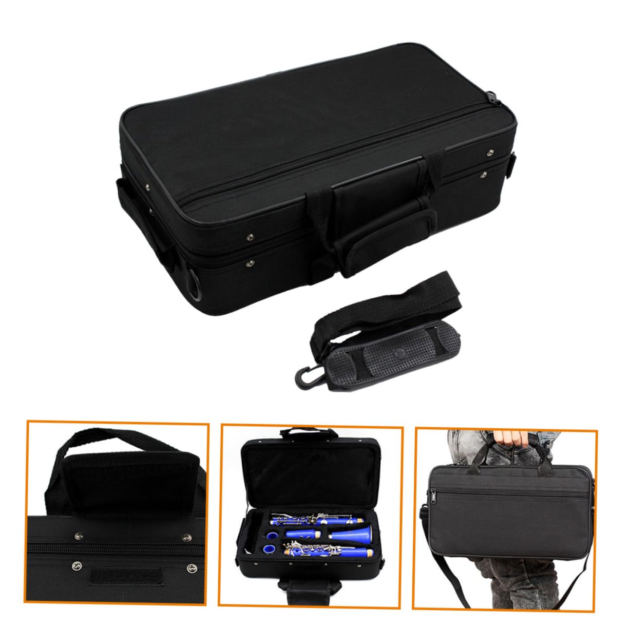 Professional Clarinet Holder Case & Saxophone Carrying Bag - Durable Oxford Cloth Instrument Case with Stand, Tote Design for Travel & Storage | Perfect for School Bands, Music Lessons & Performances