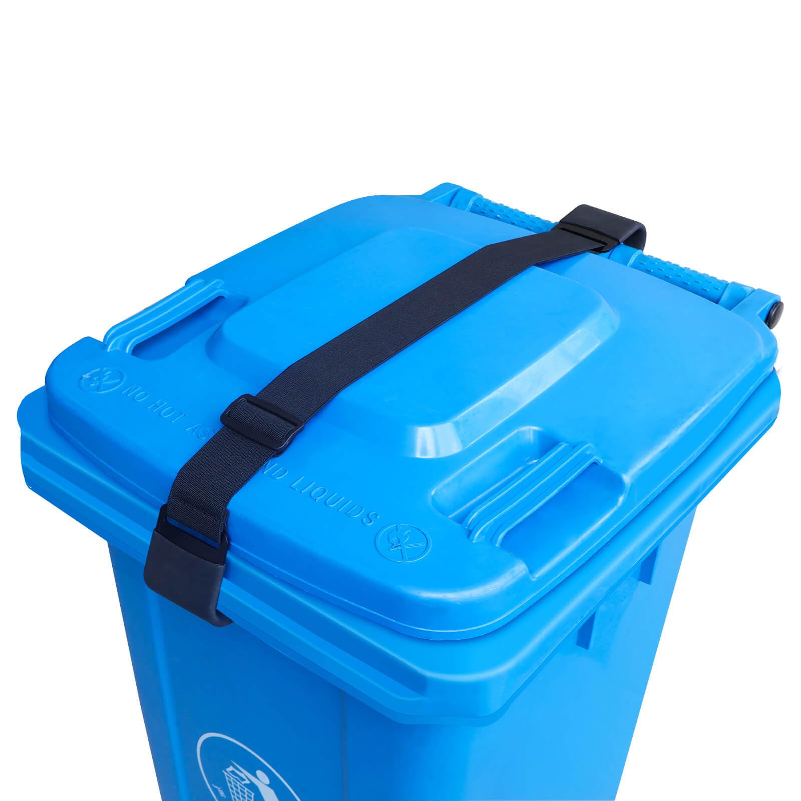 Heavy Duty Trash Can Lock - Adjustable Garbage Bin Lid Strap to Secure Against Animals & Wind - Prevents Squirrels, Dogs, Raccoons & Birds - Durable Outdoor Trash Can Accessory (Black, 1 Pack) - Perfect for Backyards, Parks & Camping Sites