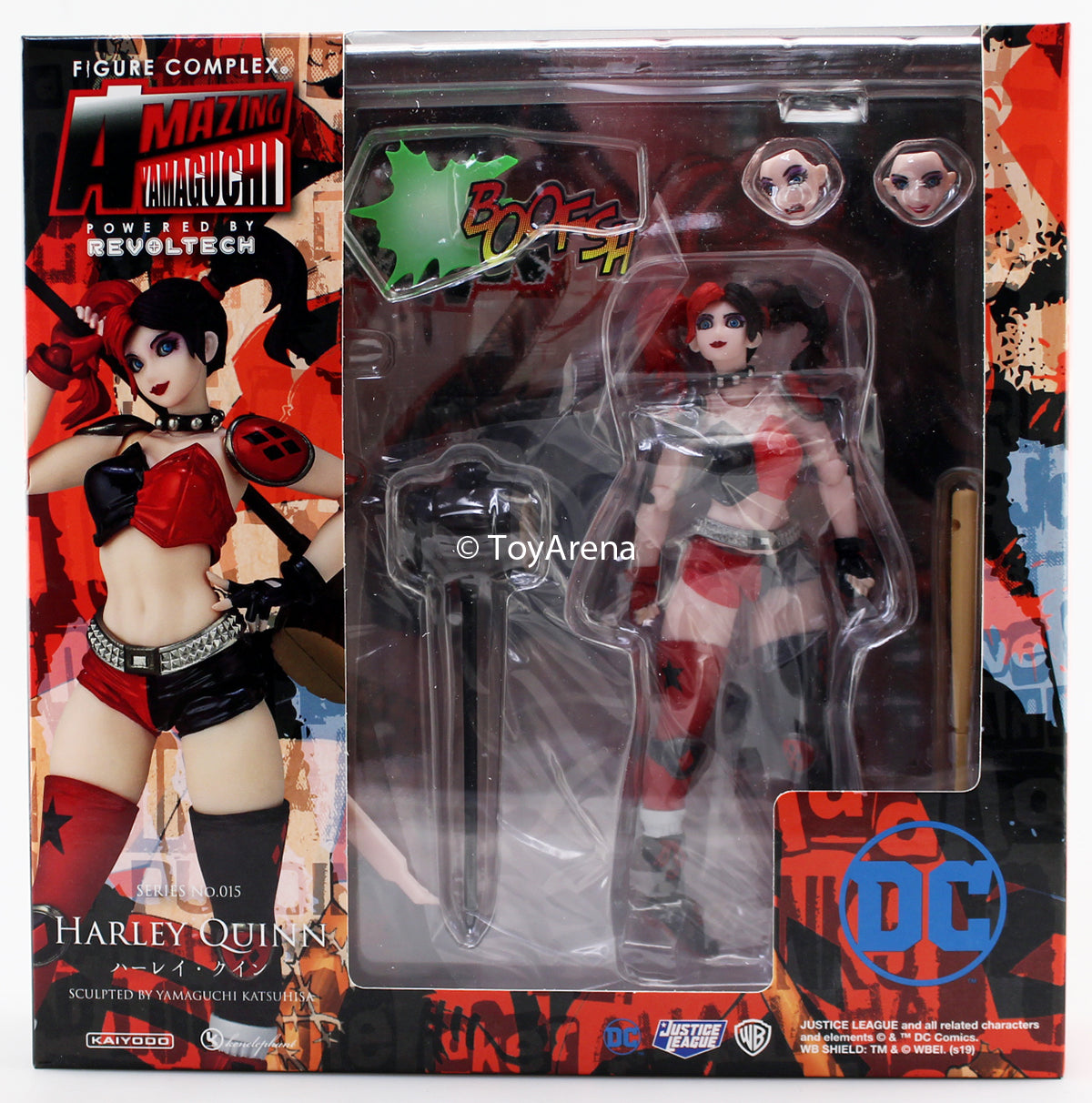 Amazing Yamaguchi Revoltech No.015 Harley Quinn Roller Derby Action Figure - Highly Poseable Collectible for DC Comics Fans & Display