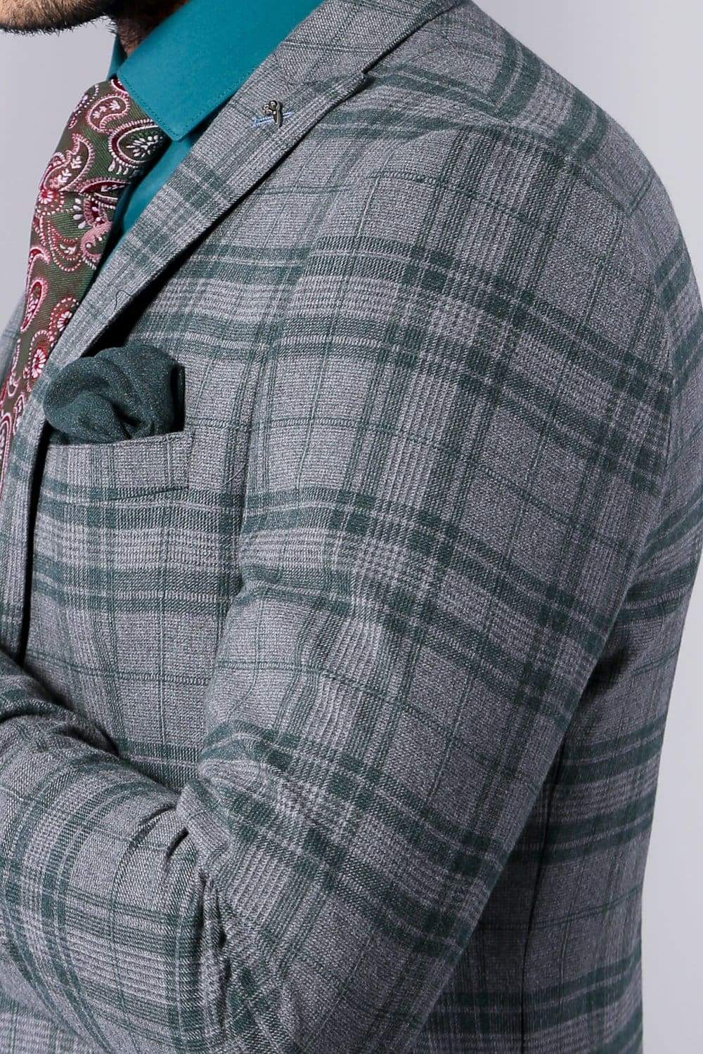 Dex Men's 3-Piece Sage Tweed Slim Fit Suit - Formal Business Attire for Weddings, Office & Special Occasions