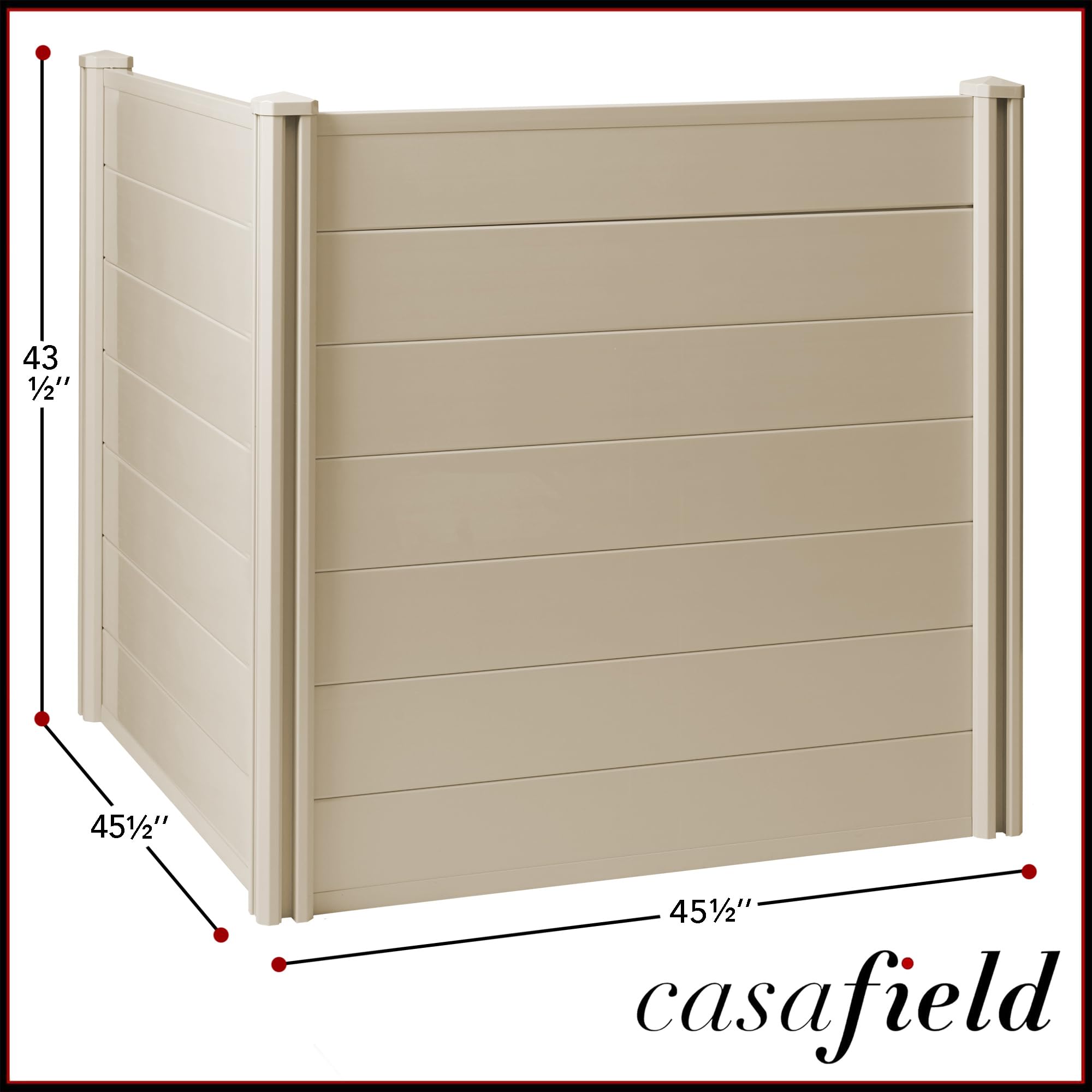 Casafield 42x42 Inch Outdoor Privacy Screen - Durable Vinyl Fence Panel for AC Units, Trash Cans & Pool Equipment - Tan Color - Perfect for Backyard, Patio & Garden Privacy Solutions