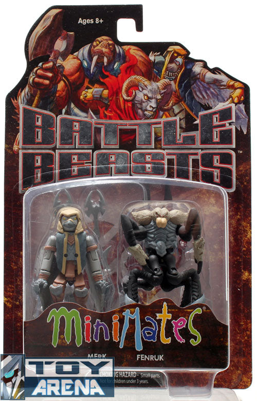Battle Beasts Minimates Series 1 Merk Falcon & Fenruk Tarantula Action Figures - Collectible Toy Set for Kids and Adults - Perfect for Display, Play, and Gift Giving
