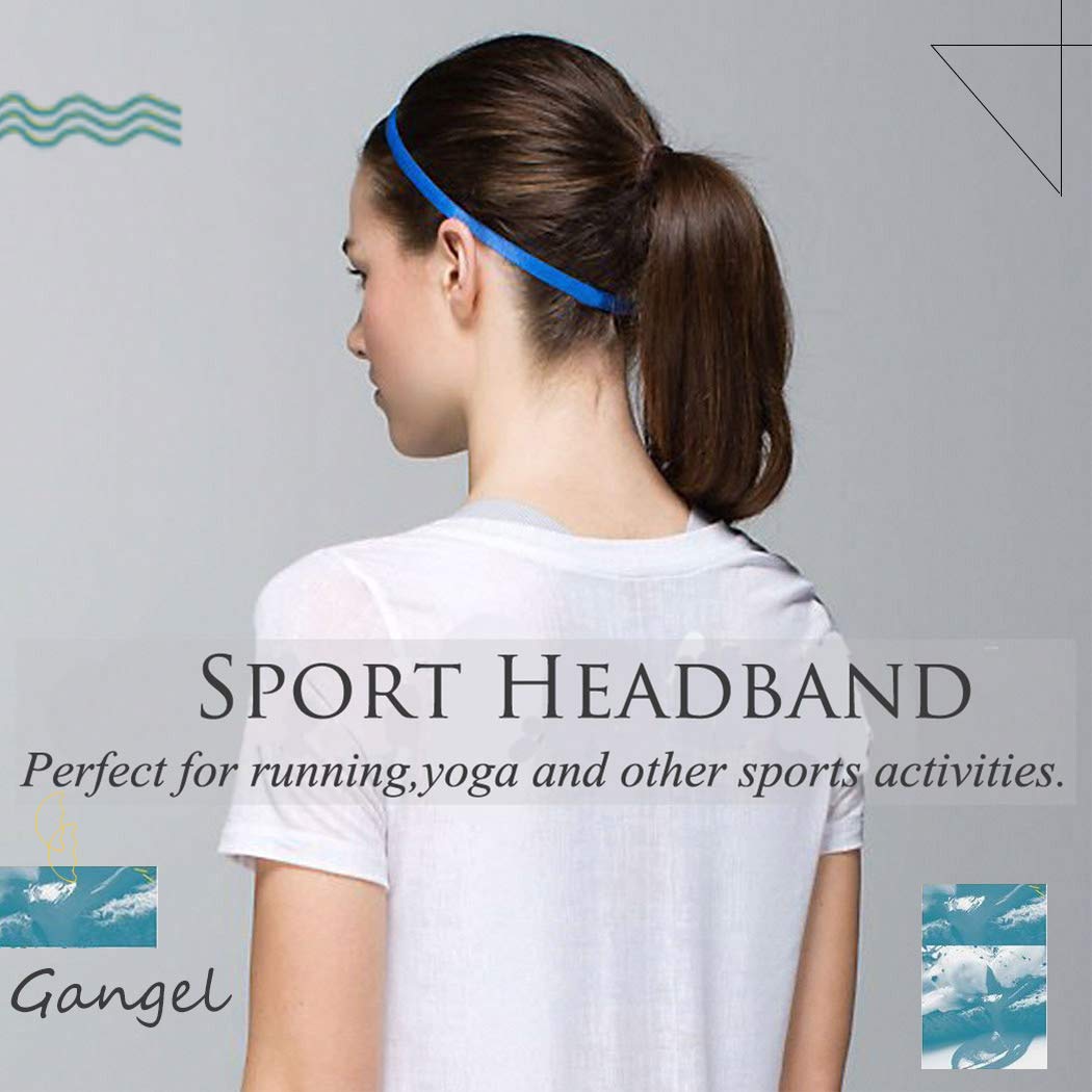 Non-Slip Elastic Sports Headbands for Women & Girls - 6 Pack Silicone Lined Sweatbands for Running, Yoga, Archery & Workouts - Stay-Put Hair Accessories for Active Lifestyles