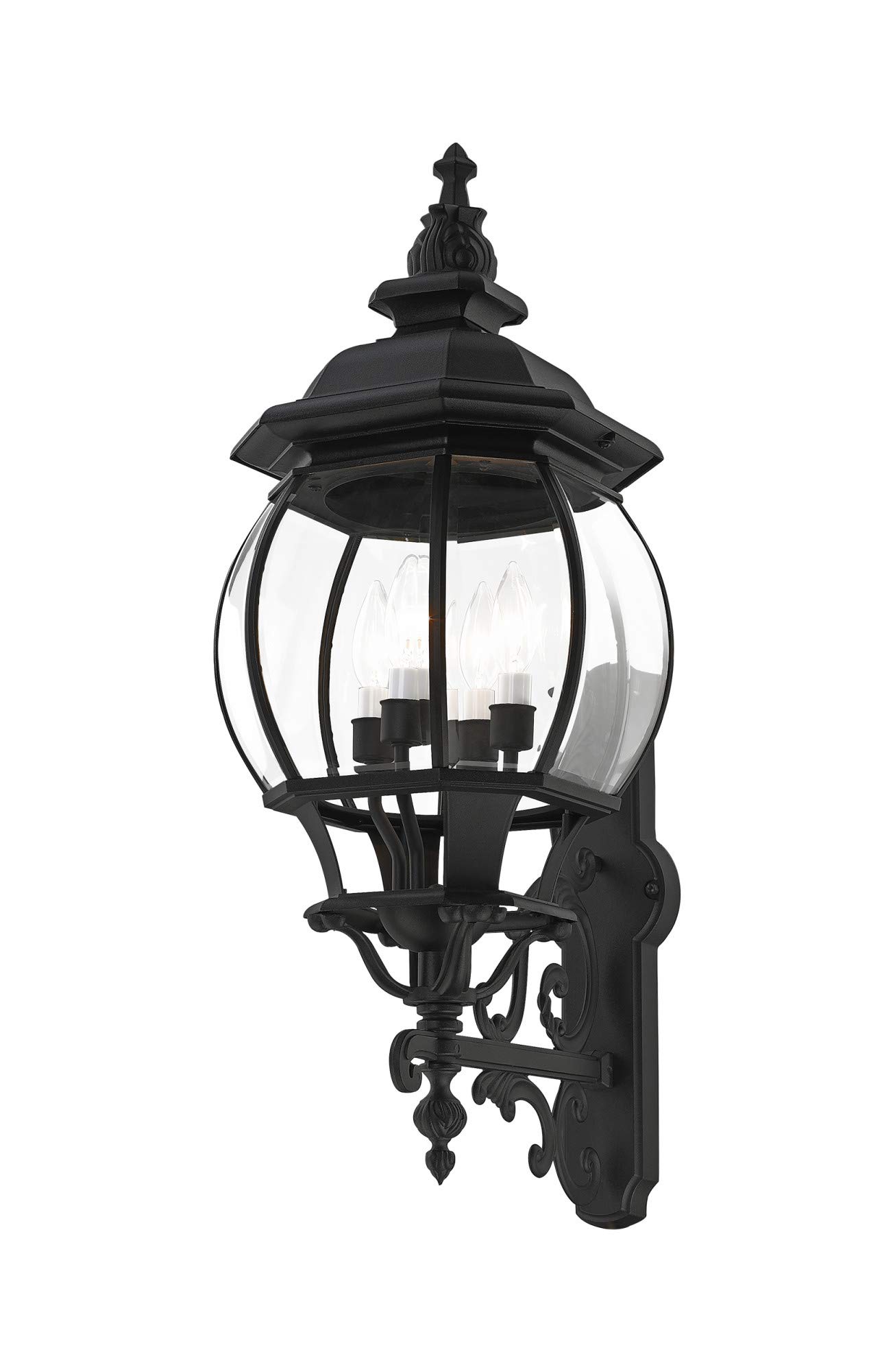 Livex Lighting 7701-14 Frontenac 4-Light Outdoor Wall Lantern with Clear Beveled Glass Shades - 30