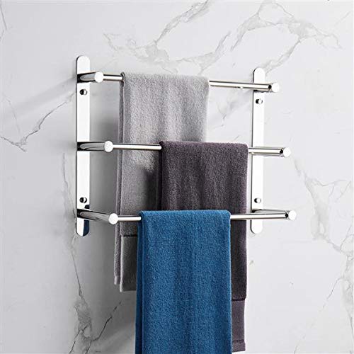 Stainless Steel 3-Tier Towel Rack Set - 15.7 Inch SUS304 Mirror Polished Bathroom Organizer with 3 Towel Bars - Perfect for Bathroom, Spa, and Laundry Room Storage (KJWY004-40CM)