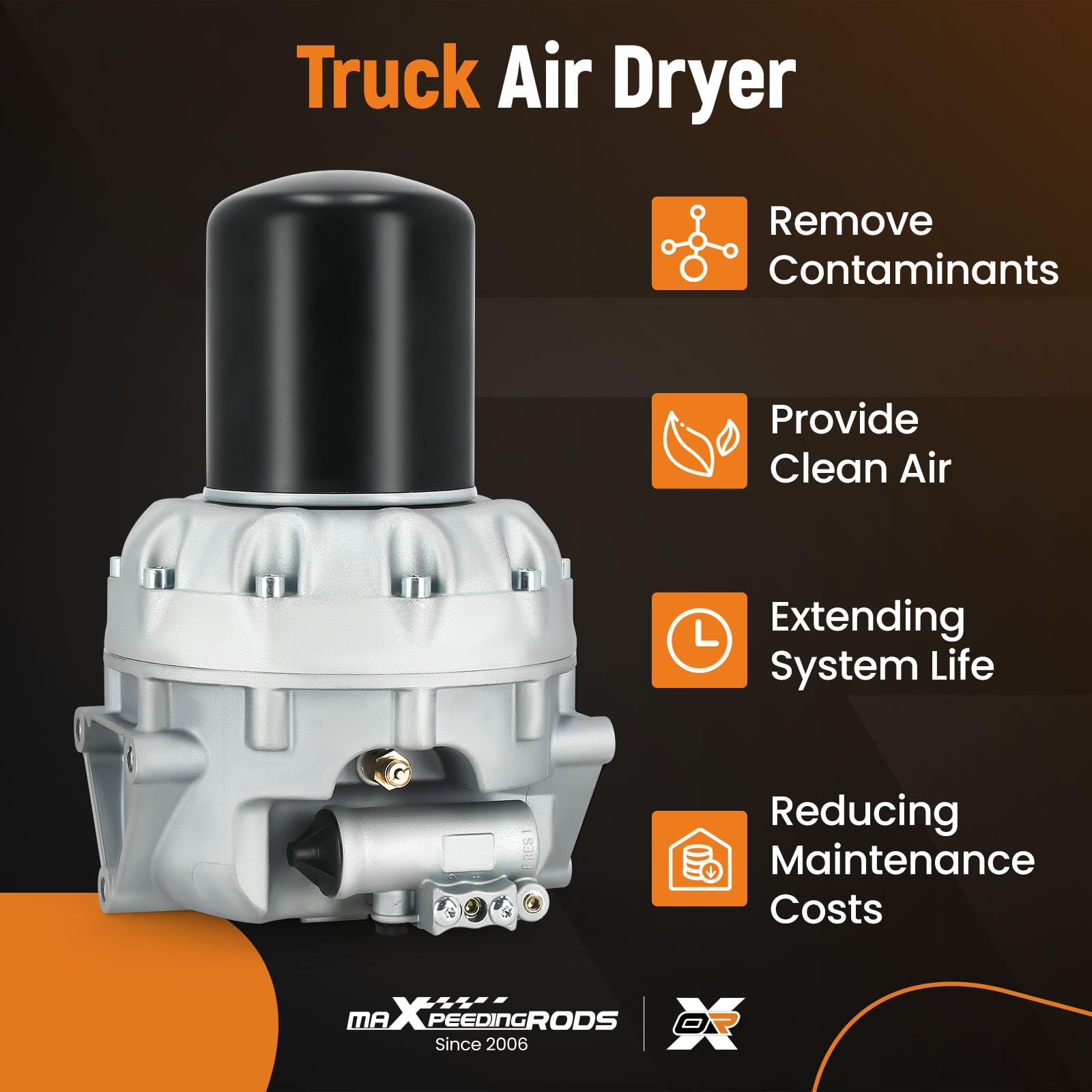 maXpeedingrods 4324711010 Air Dryer System Saver 1200 Plus - Replacement for Wabco 4324701009, TR4324711010 | Heavy Duty Truck Air Dryer | Ideal for Commercial Vehicles & Fleet Maintenance